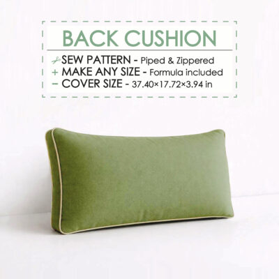 Piped Back cushion sewing pattern printable PDF