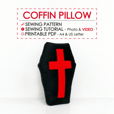 Coffin pillow Halloween sewing project