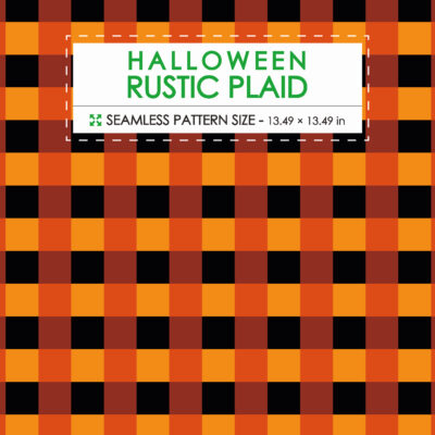 Buffalo plaid Halloween seamless pattern