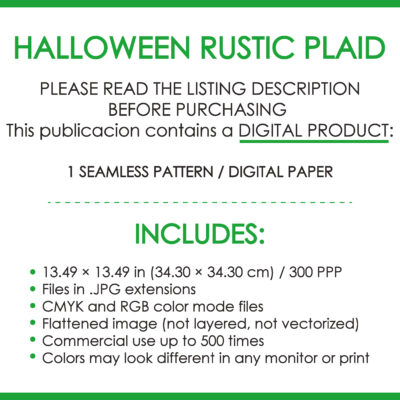 Halloween plaid seamless pattern printable