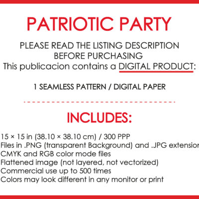 Patriotic party seamless pattern printable
