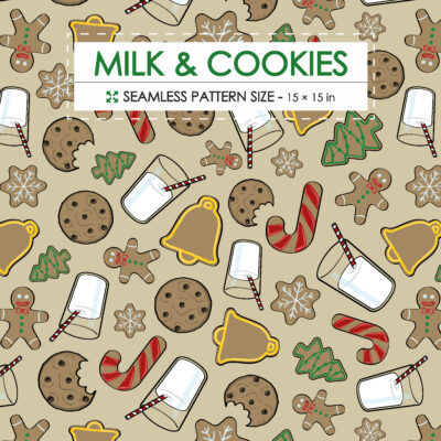 Milk and cookies seamless pattern