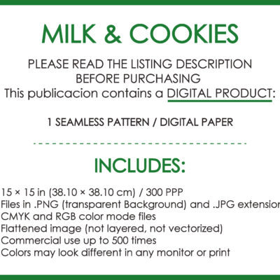 Milk and Cookies Christmas seamless pattern for fabric and digital paper