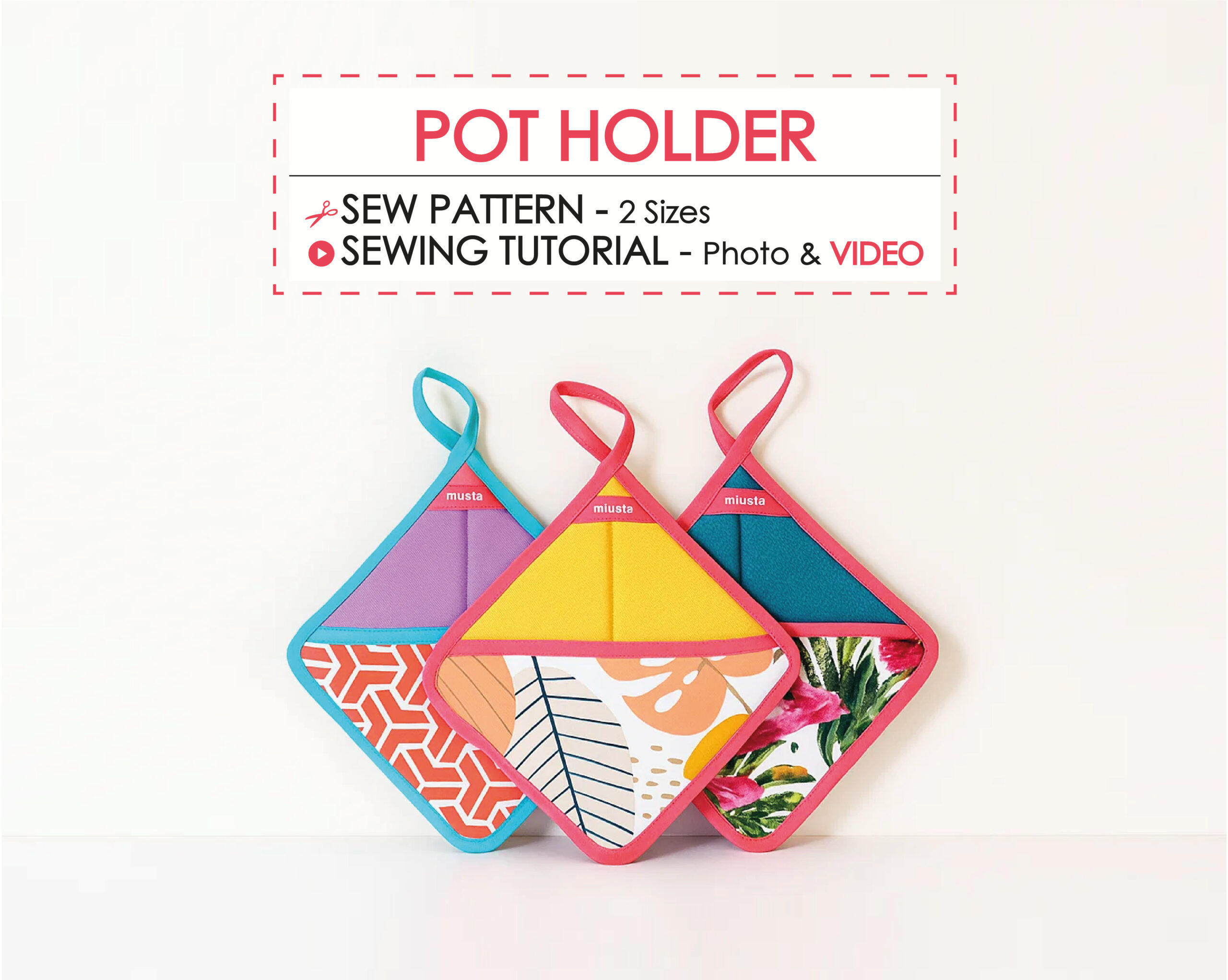 Pot holder digital sewing guide