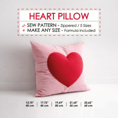 Heart pillow sewing pattern PDF