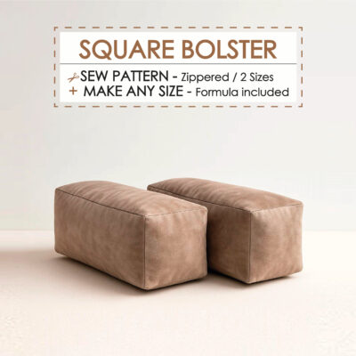 Square bolster printable sewing pattern