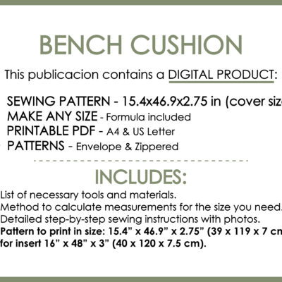 Bench cushion description