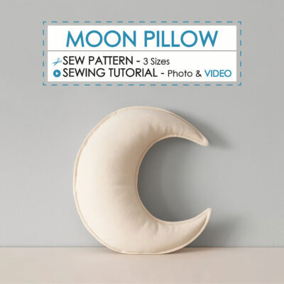 Moon shaped pillow sewing pattern PDF