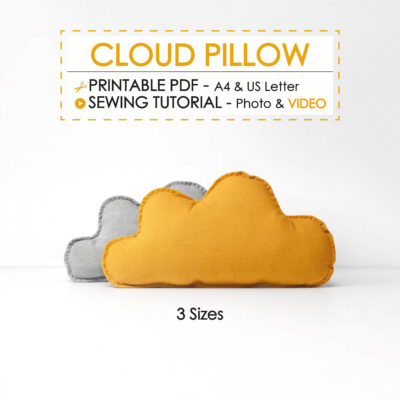 Cloud shaped pillow sewing pattern printable