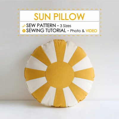 Sun pillow sewing pattern digital download