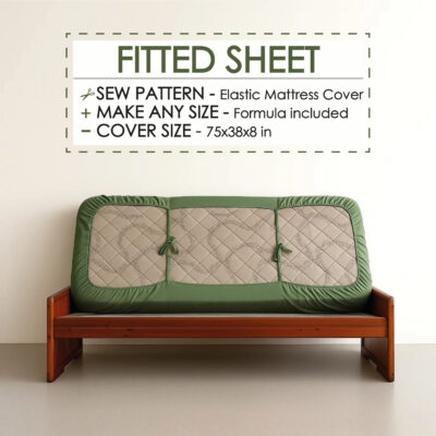 Fitted sheet sewing pattern printable PDF tutorial