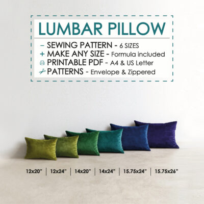 Lumbar pillow sewing pattern bundle PDF