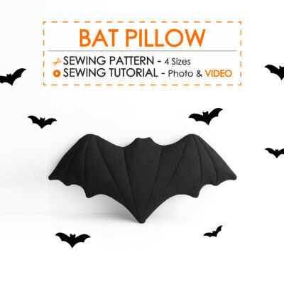 Bat Halloween pillow sewing pattern