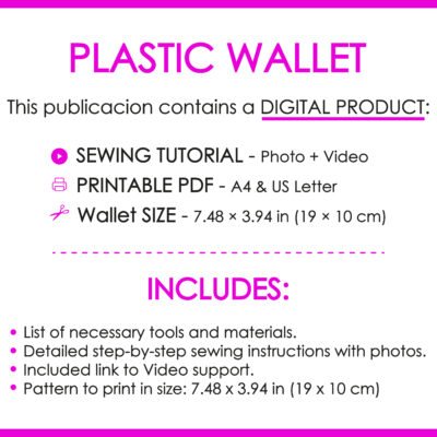 Plastic festival wallet sewing pattern