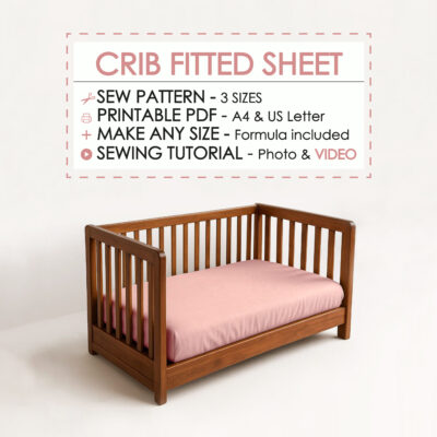 Crib fitted sheet sewing pattern PDF