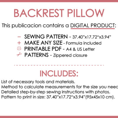 Backrest cushion sewing tutorial digital download