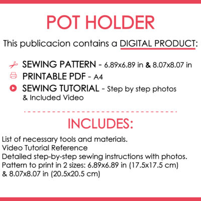 Pot holder printable sewing pattern