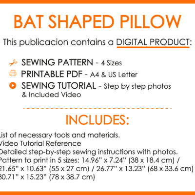Bat shaped pillow sewing tutorial