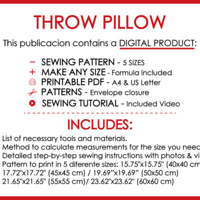 Portadas Border Pillow-03 PDF sewing pattern for a box edge throw pillow