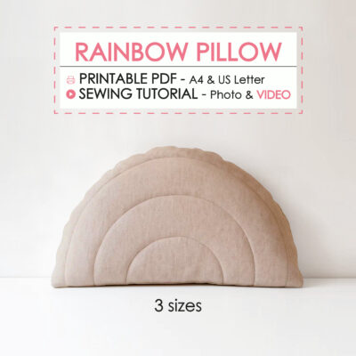 Rainbow decorative pillow Instant Download sew pattern