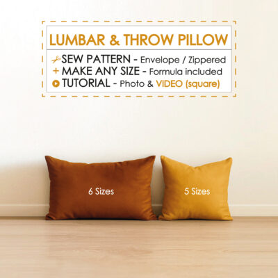 Lumbar and Throw Pillow Sewing Instructions and Pattern to print