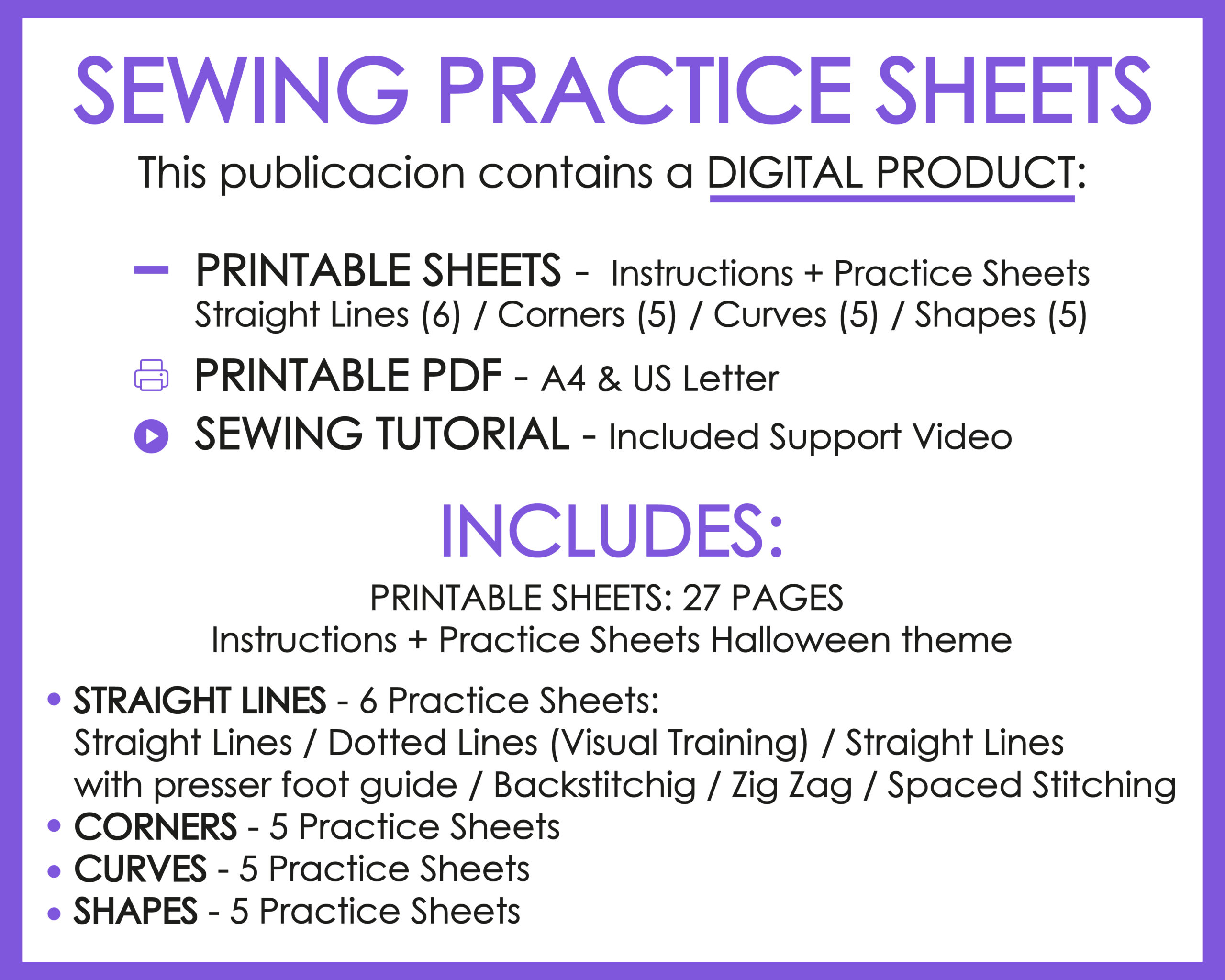 Learn yto sew with this Sewing Sheets practice PDF