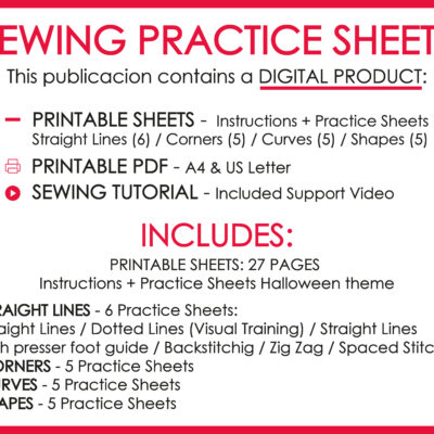 Sewing Sheets + Pillow Pattern-09 easy sewing practice sheets pdf
