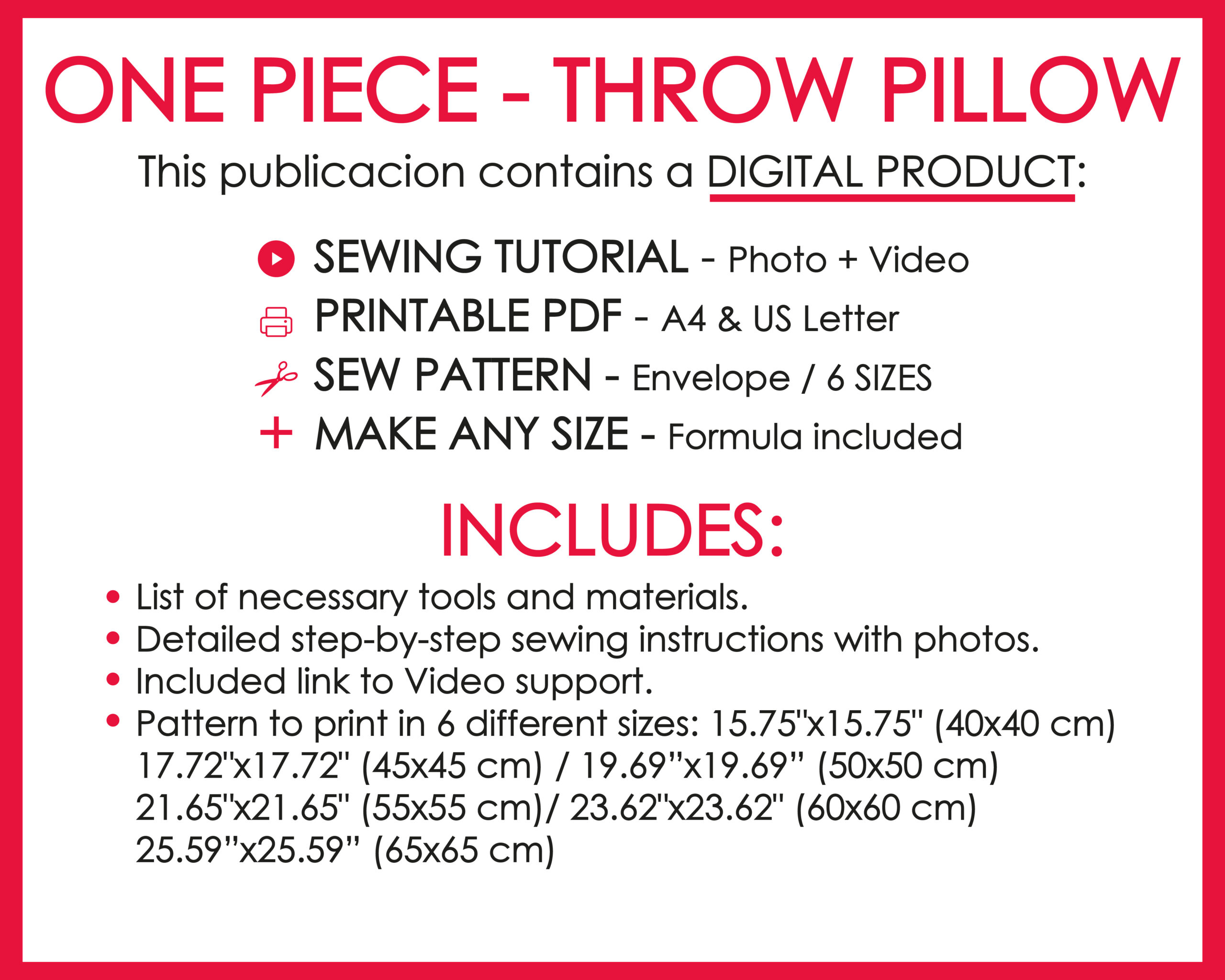 throw pillow sewing pattern and tutorial
