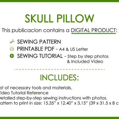 Skull decorative pillow sewing tutorial
