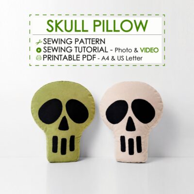Skull shaped pillow sewing tutorial PDF