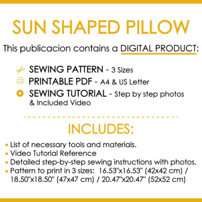 Sun shaped cushion sewing tutorial