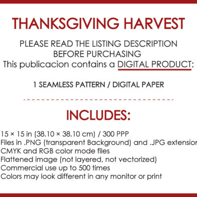 Thanksgiving harvest seamless pattern printable digital paper
