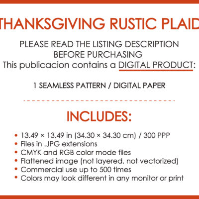 Thanksgiving rustic plaid seamless pattern for fabric and digital paper