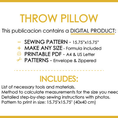 Geometric Motif Throw Pillow Sewing Pattern and Sewing Insructions