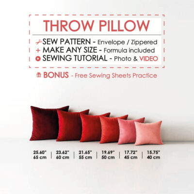 Throw pillow sewing pattern PDF