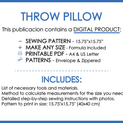 Throw Pillow Easy Patchwork Sewing Patterns and sewing Instructions